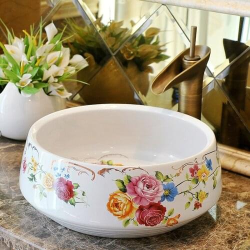 Artistic basin, . The sink. The stage basin. Flowers - fashion