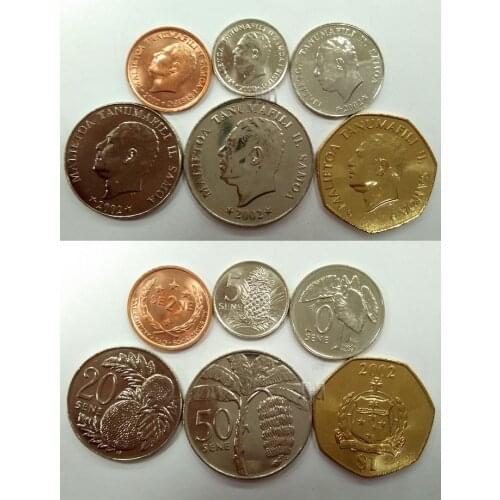 Samoa 1 Set 6 Pieces Coins Old Original Coin Collectible Edition Real Rare Commemorative Random Year