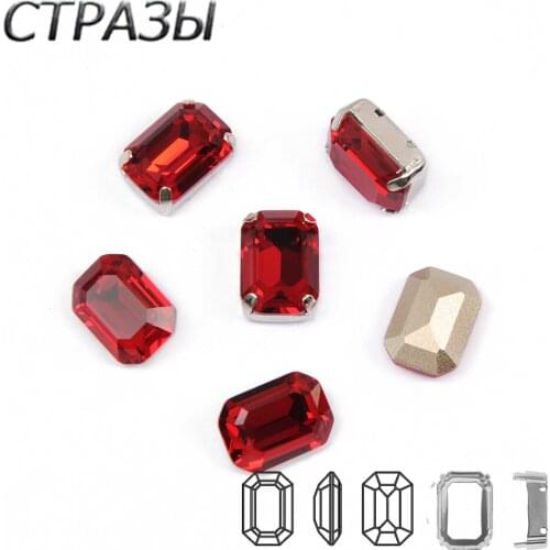 Siam crystal Sew On Rhinestone With Claw Setting Silver Gold Back Fancy Stone Rhinestone applique Buttons For Jewelry Garments