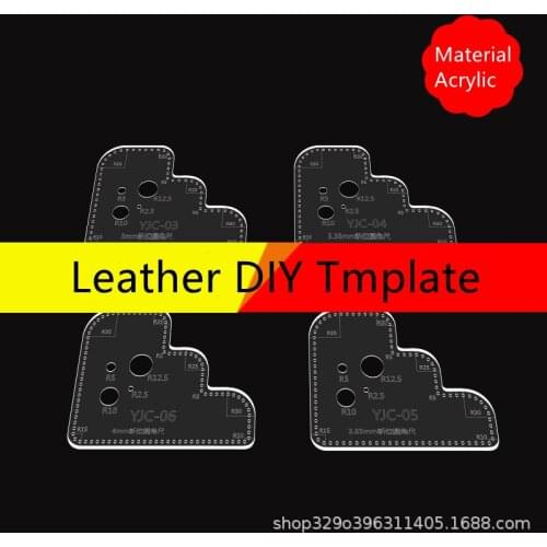Leather Goods Making Pattern Acrylic Version Slide Rule Round Angle Ruler Aided Cut Position Ruler Cut