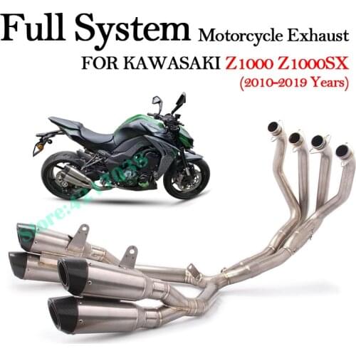 Full System Motorcycle Exhaust Modified Muffler Titanium Alloy Front Middle Link Pipe For Kawasaki Z1000 ABS Z1000SX 2010 - 2019