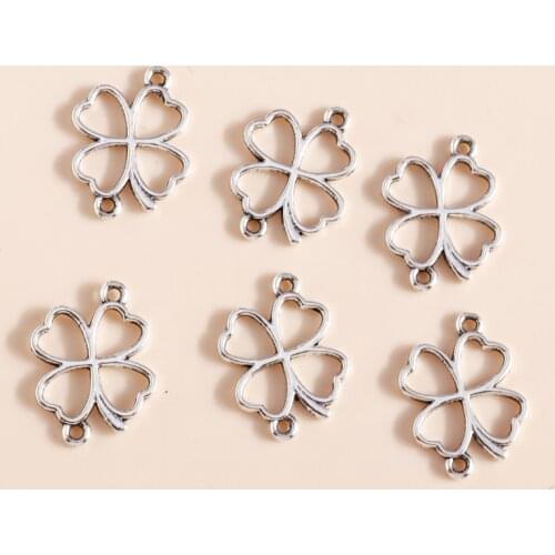 30pcs 14*18mm Trendy Natural Flower Charms Connector Fit Necklaces Pendants Earrings Making DIY Handmade Craft Jewelry Findings