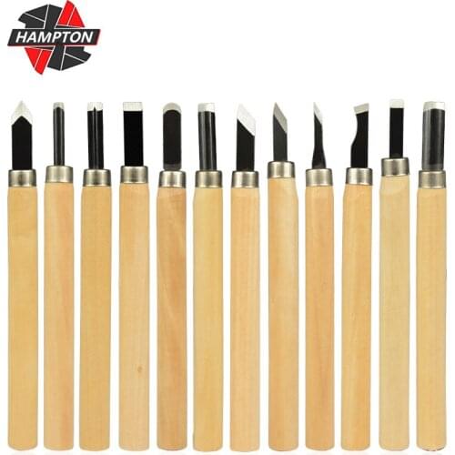 Wood Carving Knife 12pcs Wood Carving Chisel Knife Hand Tool Set For Basic Detailed Carving Woodworkers Gouges Hand Tools