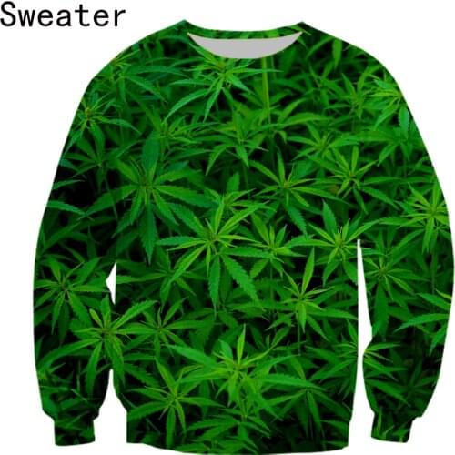 New Men/Womens Green Maple leaf Weeds Funny 3D Print Fashion Tracksuits Crewneck Hip Hop sweater Plus Size S-7XL harajuku