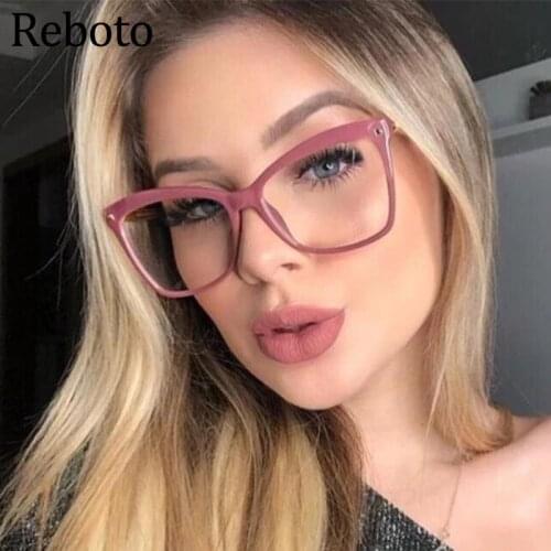 Frame Womens Glasses Transparent Vintage Cat Eye Rivet Female Glasses 2020 Luxury Brand Metal Womens Eyeglasses With Frame