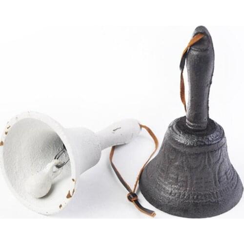 Wholesale 32pcs/lot Vintage Rustic Cast Iron Door Bell Chime Ring Country Farmhouse Wall Decoration 350grams 8*8*13CM