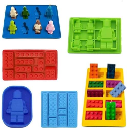 Robot Ice Cube Tray Silicone Mold Candy Moulds Chocolate Moulds For Kids Party and Baking Minifigure Building Block Mold Themes