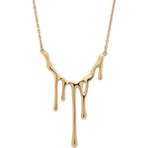 18k gold Authentic 925 Sterling silver Falling Rain /wax Necklace Pendant Punk TLx2217