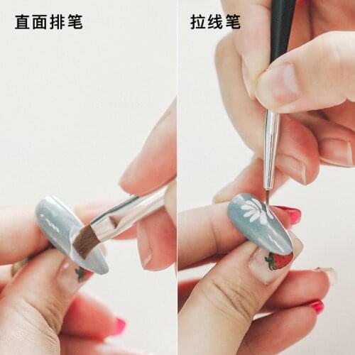 Professional Nail Art Liner Brush Painting Flower Drawing Lines Grid Stripe Manicure Pen DIY Tips Design Set H0083