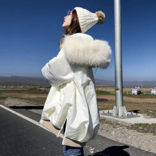 Winter Warm White Duck Down Coats Women Hooded Fur Collar Down Parkas Coat High Quality Female Down Jacket Coat Women Basic Coat