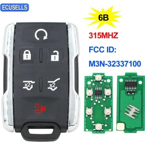 Keyless Entry 5+1/6 Button Remote Control Key 315MHz for Chevrolet Silverado Colorado for GMC FCC ID: M3N-32337100 M3N32337100