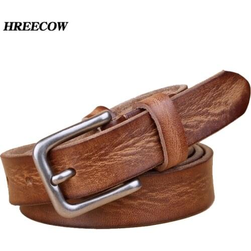 Solid buckle 2017 full grain 100% genuine leather womens belts luxury hot designer belt for jeans women high quality