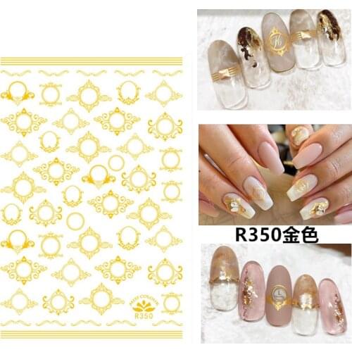 Self-adhesive 3D Stickers for Nails Golden Line Kyoka Nail Art Decorations Small Size Fashion Stickers Women Girl Nail Foil