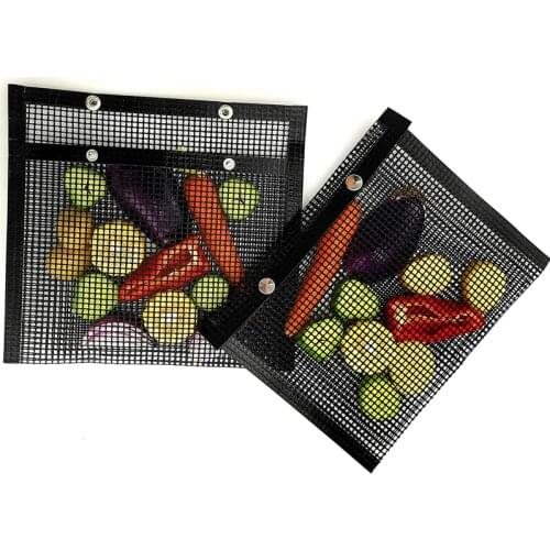 Non-Stick Mesh Grill Bag Barbecue Net Mat Bag BBQ Pad Kitchen Meat Vegetables Cooking Grilling Pouch High Temperature Resistant