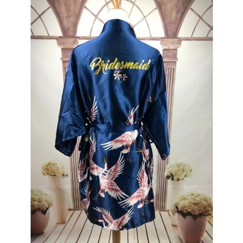 Silk Bridesmaid Bride Robe Maid Of Honor Robe Mother Of The Robes Women Satin Wedding Kimono Sexy Nightgown Dress Woman Bathrobe