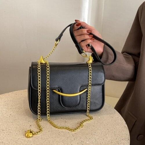 Chain Crossbody Bags for Women 2021 High Quality PU Leather Tote Shoulder Bag Ladies Small Handbags and Purses tassen dames