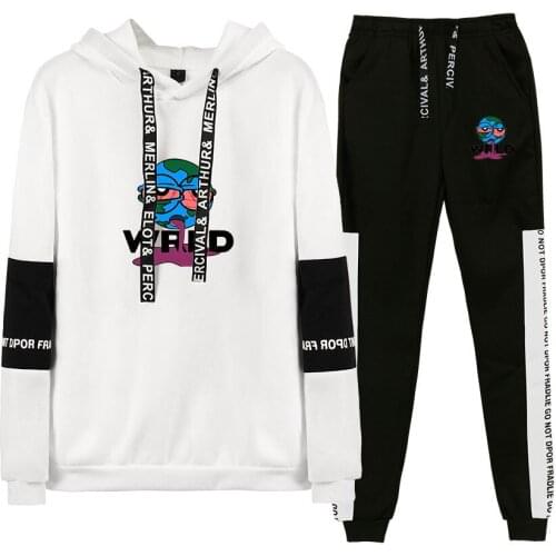 WAWNI Rapper Juice Wrld Hoodie Pants Two-Piece Set Polyester Plus Cotton Fabric Harajuku Hip-Hop Print Fashion Two-Piece Set