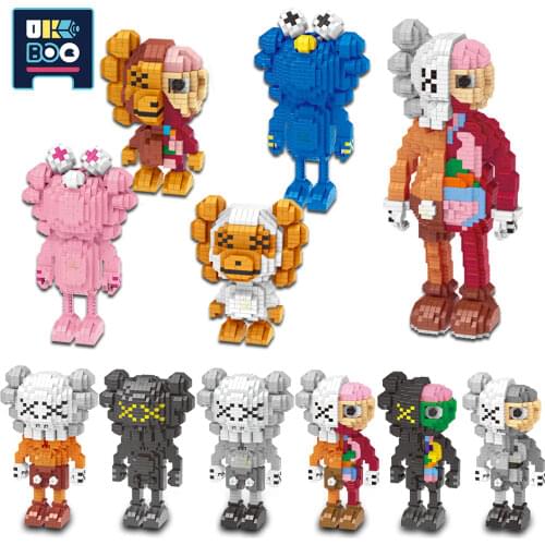 UKBOO Fashion DIY 3D Monster Model Building Blocks City Mini Diamond Ornaments Educational Bricks Toys For Children Gift