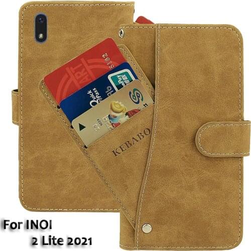 Vintage Leather Wallet INOI 2 Lite 2021 Case 5" Flip Luxury Card Slots Cover Magnet Phone Protective Cases Bags