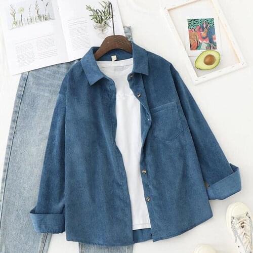 Женские вельветовые рубашки VOFALXGH China At AliExpress