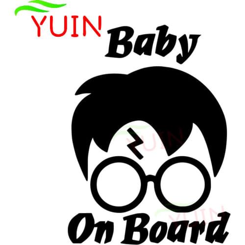 Cartoon Funny Baby on Board Warning Car Decals Fashion Decoration PVC Waterproof Sunscreen Stickers Can Be Customized Color