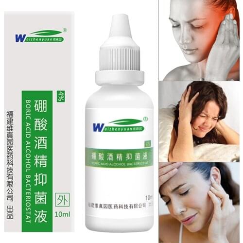 1 Pcs Ear Oil Boric Acid Alcohol Bacteriostat Softening Portable Effective 10ml Ear Acute Otitis Drops Chinese Herbal Medicine