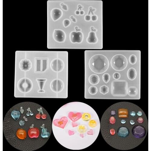 1Pcs Earring Pendant Silicone Mold Candy Heart Fruits Diamond Shape Epoxy Resin Molds For DIY Crafts Jewelry Making Accessories