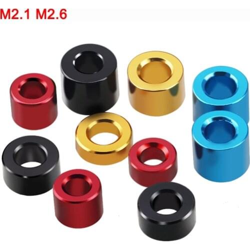 10Pcs / A set of Aluminum Alloy Spacers Colour Round Standoff Support Washer Sleeve For Airplane Car Model M2.1 M2.6