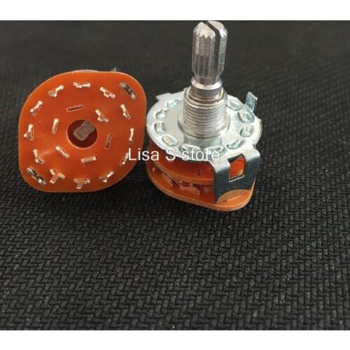 2 pcs AC 125V 0.3A 250V 0.6A 1 Pole 12 Positions Rotary Switch 25mm