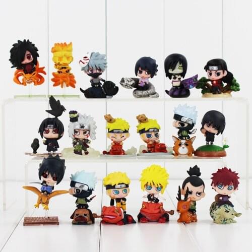 6pcs/lot Naruto Figure Sasuke Kakashi Shikamaru Gaara Itachi Jiraiya Minato Akatsuki Deidara Sasori Hidan Zetsu Model Toys