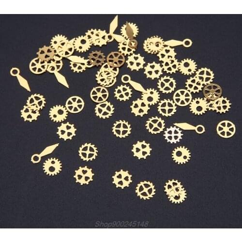 60Pcs/120Pcs/240Pcs Resin Jewelry Fillings Mixed Steampunk Cogs Gears Clock Hand Charm UV Frame Gear DIY Tools M17 21