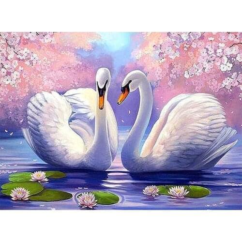 Hot new 5D Diy Diamond Painting White Swan Cross Stitch Kit Full Square Round Diamond Embroidery Home Decoration Painting HR8777