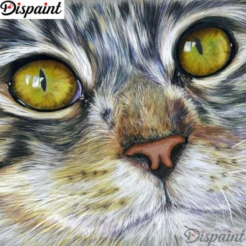 Dispaint Full Square/Round Drill 5D DIY Diamond Painting "Animal cat scenery" 3D Embroidery Cross Stitch 5D Home Decor A12296