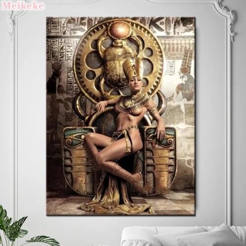 DIY,Diamond Embroidery,5D,egypt queen Full Round Diamond Painting,Cross Stitch,kits,3D Mosaic,home Decoration,gift