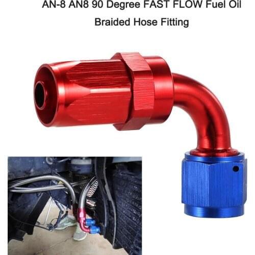 AN-8 AN-10 FAST FLOW Fuel Oil Braided Hose Fitting Lightweight Aluminium Swivel Fitting