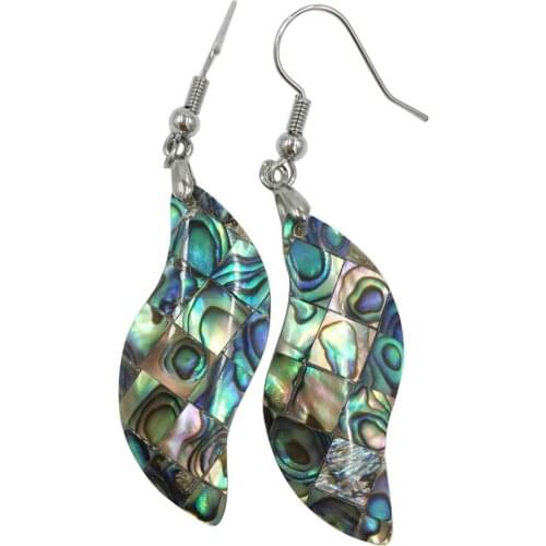 Free Shipping Women Fashion Jewelry New Zealand Abalone Shell beads Earring 1Pair C8481