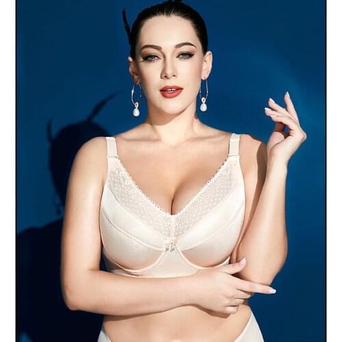 Women Wireless Bras Full Coverage Large Size Underwear Non Padded Lace Minimizer Bra Female Sexy Lingerie B C D E F G H I J bh