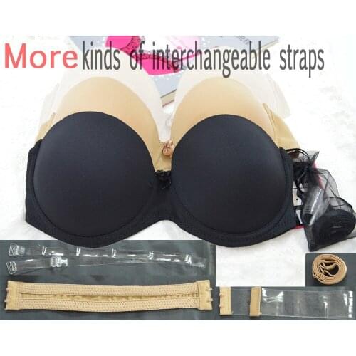 Sexy Bra For Womens Underwear Underwire Brassiere Multi-Way Bras intimate Push Up Bras 32-40ABCD Transparent Thick Paddeed Bras
