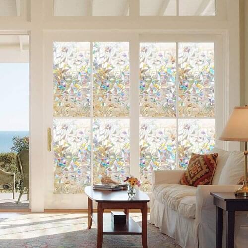 3D Decorative Window Privacy Film Stained Glass Window Sticker,Window Self-adhesive Vinyl Static Anti Uv Glass Tint Film
