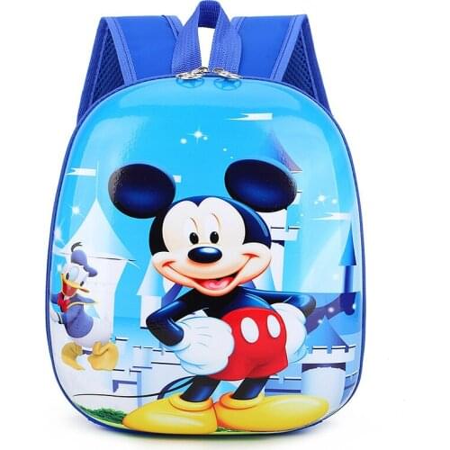 Disney Mickey Mouse Childrens School Bag Kindergarten Boys Girls Baby Backpack Minnie Cute Cars Cartoon egg shell Backpack