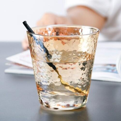 Home Simple Style Water Cup Hammer Glass Creative Plating Amber Cold Grain Juice Cup Milk Cup Heat-resistant Tea Cup