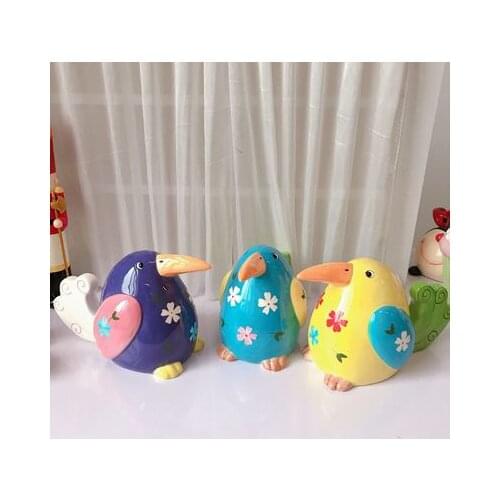 Enamel cartoon bird ceramic creative piggy bank decoration piggy bank piggy bank decoration