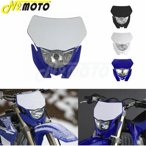 Motocross Headlight White H4 12V 35W Dual Sport Kit For Yamaha WRF250/400/426/450 YZ TTR WR XT MX Enduro Dirt Bike Head Light