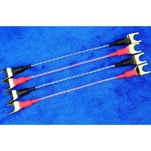 HIFI Odin Valhalla Top-rated 7N copper + pure Silver DIY Speaker Terminal Jumper Cable Audio Bridge Wire Y spade plug