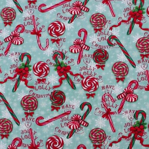 1 yard Cotton Fabric, Crutches, bow-knot and snowflower (width=108cm)