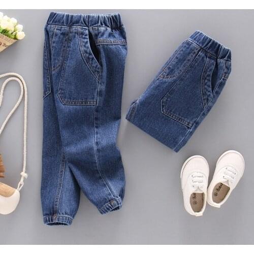 IENENS 2-6Y Kids Boys Loose Jeans Trousers Baby Toddler Boys Denim Hare Pants Children Slim Jean Long Pants Bottoms Clothing