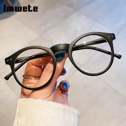 Imwete Vintage Round Kids Glasses Frame Anti Blue Light Computer Eyewear Girls Boys Fashion Children Spectacle 2021 New