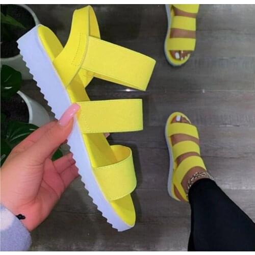 Light sandals shoes woman women soft pu leather chunky low heel sexy flat party ladies female mujer sapato feminino D2395