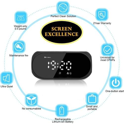 MOYEAH CPAP Cleaner Sanitizer Touch Screen Respiratory Breathing Machine Cleaner Disinfector with Adapter For Mask Tubing Cpap