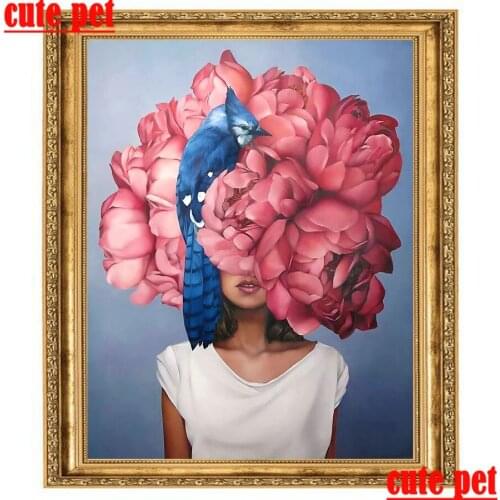 Mosaic Flower girl puzzle Full diamond painting woman art Diamond Embroidery painting Gift Diamond Embroidery Cross Stitch Decor